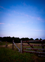 Worn Fence and Early Moon