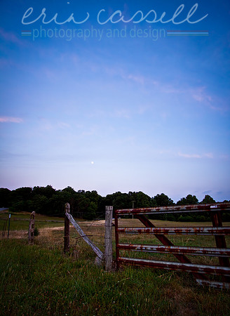 Worn Fence and Early Moon